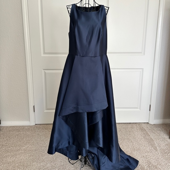 Adrianna Papell Midnight Blue High Low Formal Dress - Picture 2 of 10